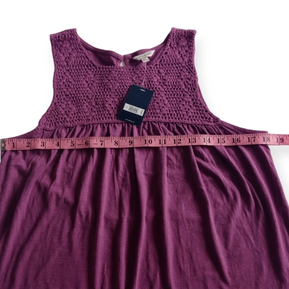 NWT- Lucky Brand Women's Crochet Tank Top Sleeveless.Size S. Color Purple. - Picture 10 of 16